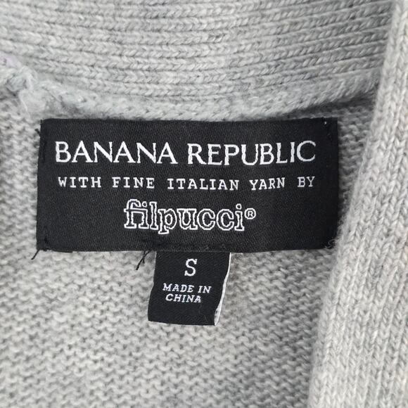 Banana Republic Women’s Sweater S Filpucci Gray Button-Back V-Neck Wool Cashmere - Picture 6 of 9